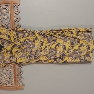 Ralph Lauren Dress, Size 10, Blue and Yellow, cap sleeve, flash wrap front